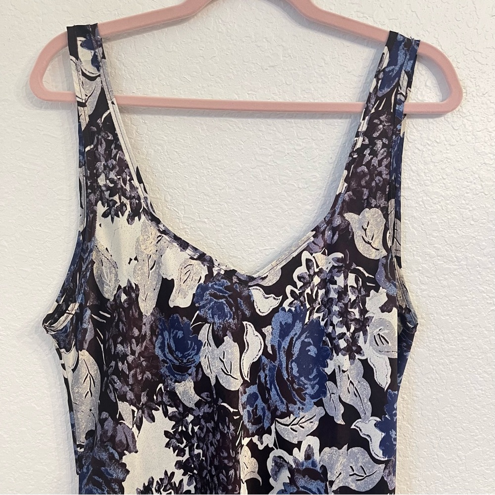 NWOT Free People Worth the Wait Floral Maxi Dress Dark Night XL Satin Slip - Picture 4 of 15